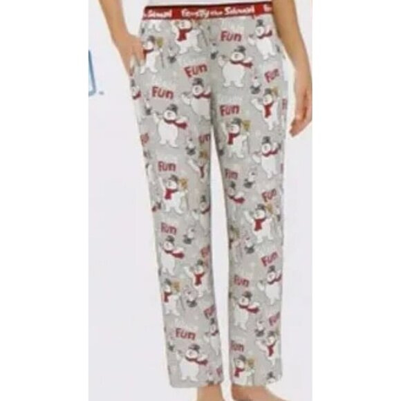 Frosty The Snowman Womens Velour Sleep Pants With Pockets Large 12-14 - Picture 4 of 5